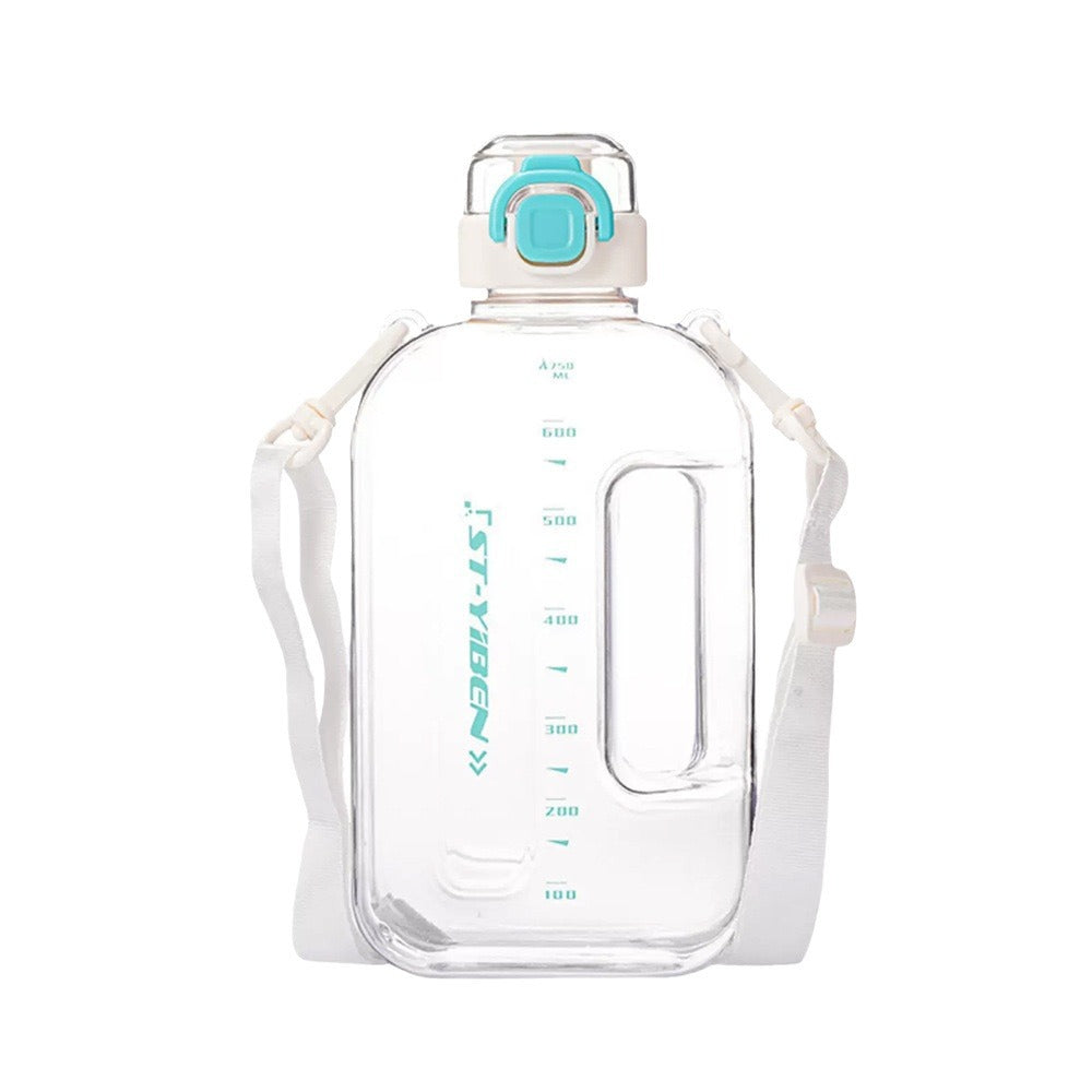Square Sports Water Bottle with Strap